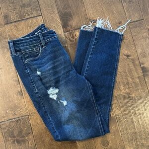 Old Navy Women’s Dark Blue Distressed Skinny Jeans Size 12 Tall